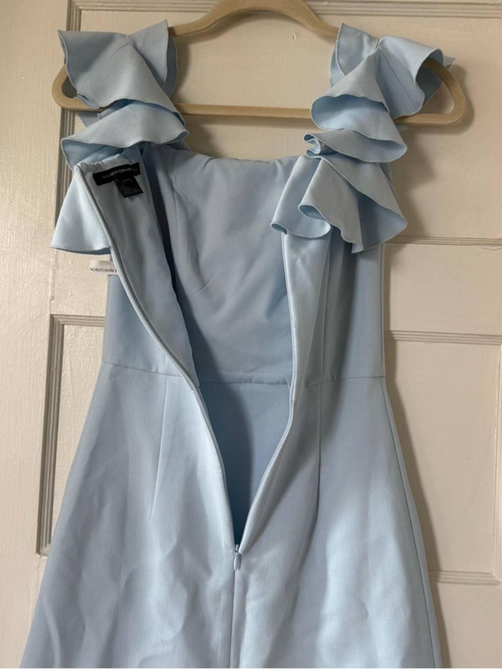 French Connection Light Blue Ruffle Mini Dress - Picture 10 of 13